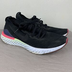Nike Epic React Flyknit Shoes Mens Size 12.5 Black Pink White Running BQ8928-003
